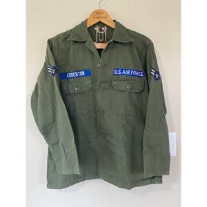 Vintage 60s BVD brand US Air Force long sleeve long sleeve cargo shirt patches M